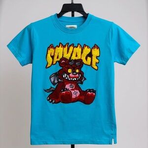 FWRD‎ Denim Savage Kids Blue Graphic T-Shirt Size S8